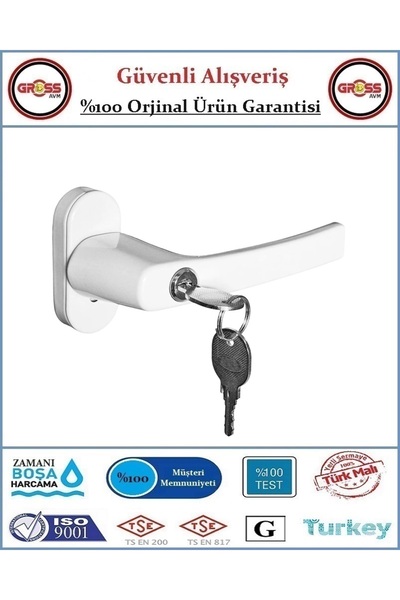 GrossAVM Pimapen Pencere ve Balkon Kapı Kolu - Anahtarlı Kilitli - Tekli