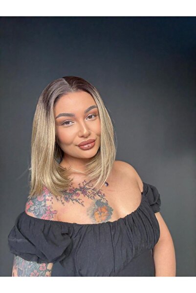 Suzan Peruk Doğal Görünümlü Küt Bob Kesim Tül Peruk | Bob Kesim Sentetik Saç