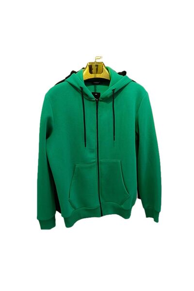 Bella Bloom Boutique European Mold Premium Fabric 3 Thread Hooded Zippered Double Pocket Cardigan