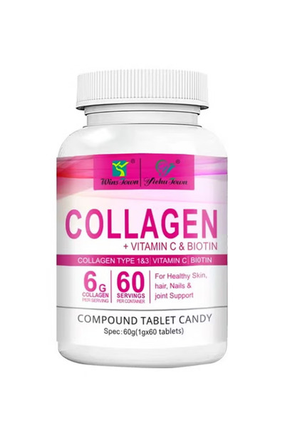 Wins Town Super Collagen Peptides Vitamin C Biotin 6G Collagen Per Serving Gl...