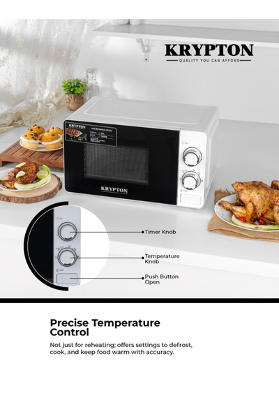 KRYPTON 20L Digital Microwave Oven – Compact Design, Timer Control, Even Heating, Ideal for Daily Use