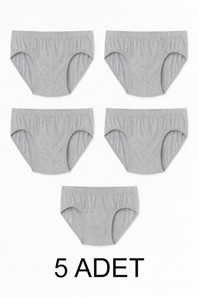 enmodaiçgiyim 5 Pieces of Cotton Gray Men's Briefs – Breathable, Comfortable Fit
