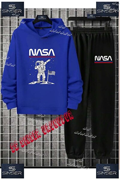 SS SİNSER Children's Unisex Hooded Tracksuit Set with the Print of "Astronaut...