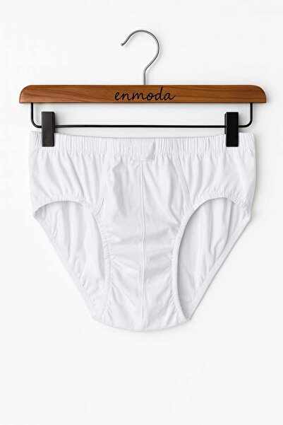 enmodaiçgiyim 3 τεμάχια 100% βαμβακερό λευκό ανδρικό εσώρουχο – αναπνεύσιμο, άνετο και με καλή εφαρμογή