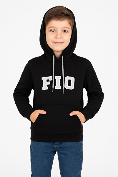 FATELLA Hanorac sport cu glugă pentru copii, unisex, cu detaliu text NK