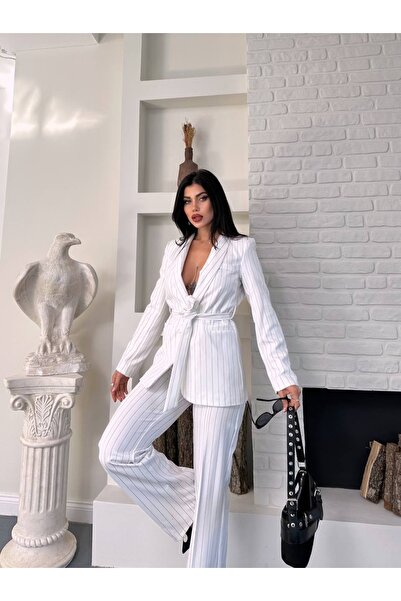 Ekim Store Belted Tie-Up Jacket Pants Blazer Set