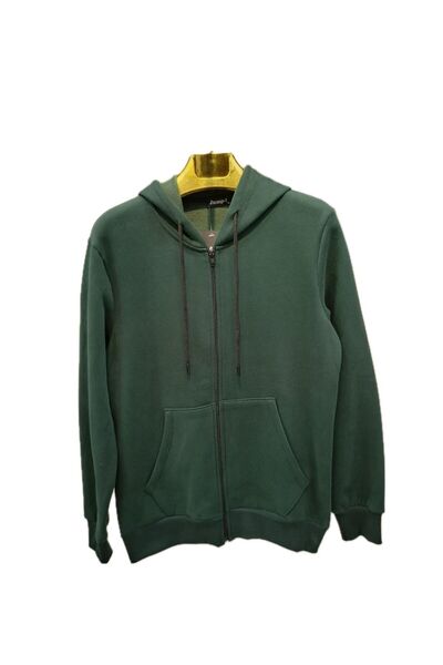 Bella Bloom Boutique European Mold Premium Fabric 3 Thread Hooded Zippered Double Pocket Cardigan