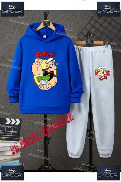 SS SİNSER Детски унисекс комплект спортен екип с качулка и принт „TEMEL REIS ...