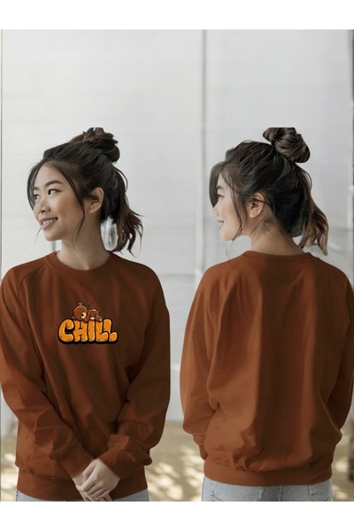 ArtYus Φούτερ Unisex με μακρύ μανίκι Chill Bear Transfer με τύπωμα με λαιμόκο...