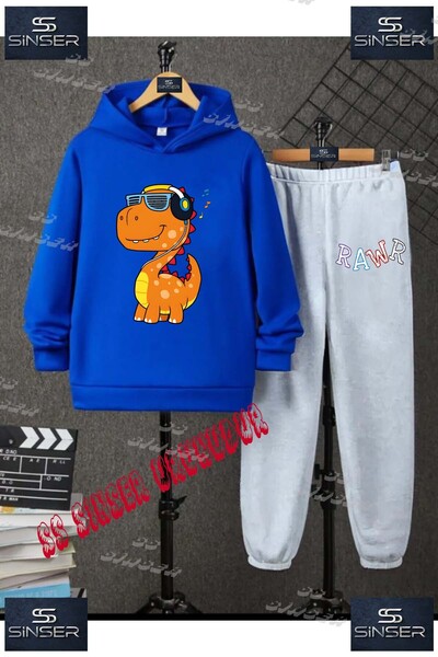 SS SİNSER Set de trening cu hanorac imprimat pentru copii, unisex, "RAWR DINO...