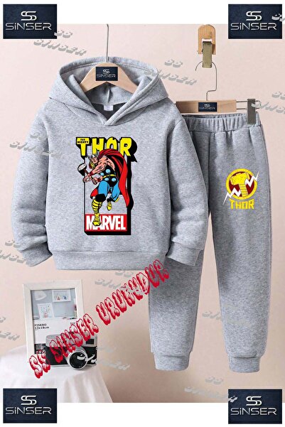 SS SİNSER Set de trening cu hanorac imprimat pentru copii, unisex, cu textul ...