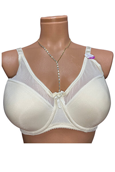 AYSEMIN Ecru Unpadded Wire-Free Tulle Detailed Bra
