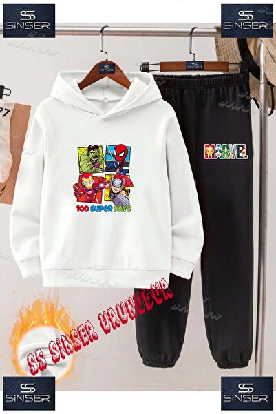 SS SİNSER Παιδικό Unisex Σετ φόρμας με στάμπα και κουκούλα "MARVEL 4LU 100 SP...