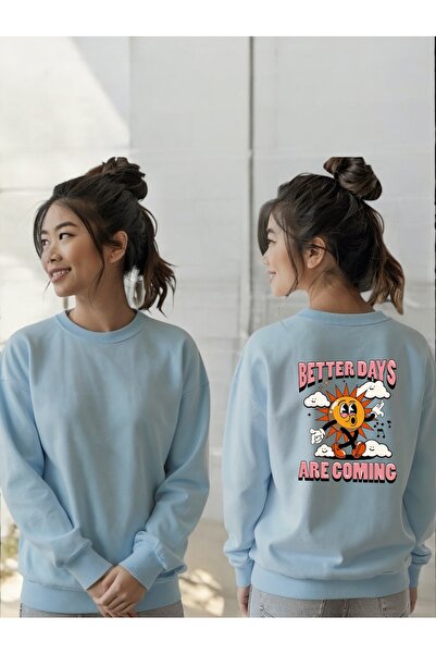 ArtYus سويت شيرت للجنسين بأكمام طويلة مطبوع عليه Better Days Coming وياقة على...