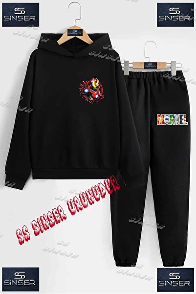 SS SİNSER Set de trening cu hanorac imprimat pentru copii, unisex, cu textul ...