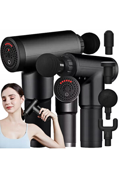 MAXSELL Percussion Body Massager, 6 Speeds, 4 Interchangeable Heads, Rechargeable