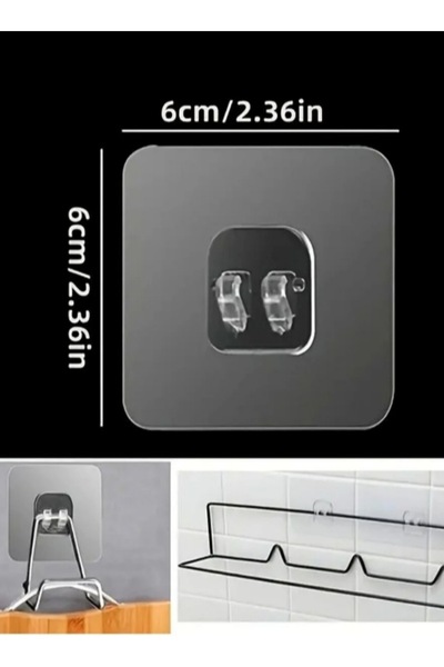 HZL HOME 4 Adet Güçlü Yapışkanlı Banyo Fayans Askısı Pratik Delme Gerektirmey...