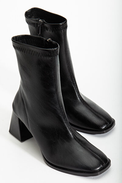 ELEVAM Γυναικείες μπότες με τακούνι Bitter Brown Blunt Toe