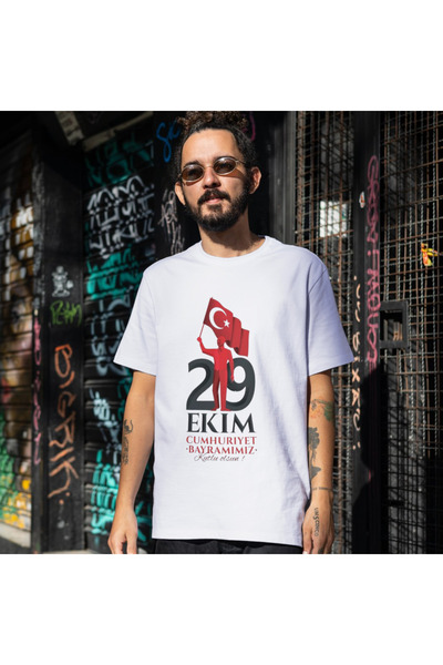 ALPŞAN TİCARET October 29Th Republic Day T-Shirt October 29Th T-Shirt 102. Year Unisex Kids Adult White T-Shirt