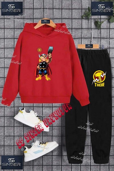 SS SİNSER Детски унисекс комплект с качулка и качулка с принт „THOR LINE STAN...