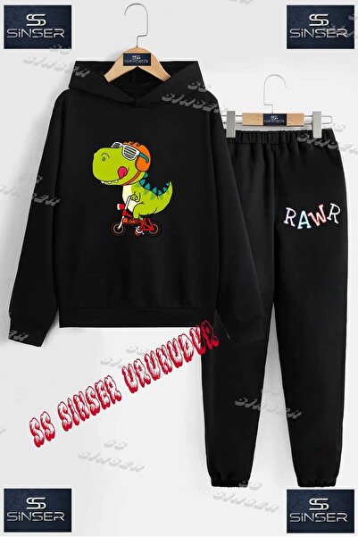 SS SİNSER Set de trening cu hanorac imprimat pentru copii, unisex, cu textul ...