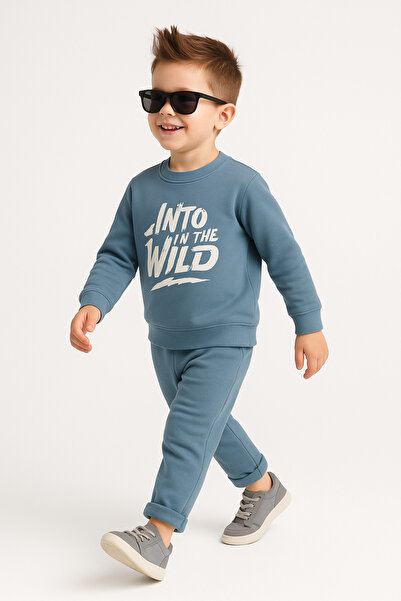 tuma collectıon Момчешки сезонен зимен комплект от спортен екип, сив/син суит...