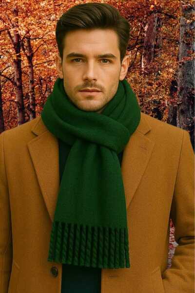 Trenderrs Men's Soft Textured Tasseled Winter Boucle Scarf Shawl