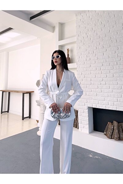Ekim Store Belted Tie-Up Jacket Pants Blazer Set