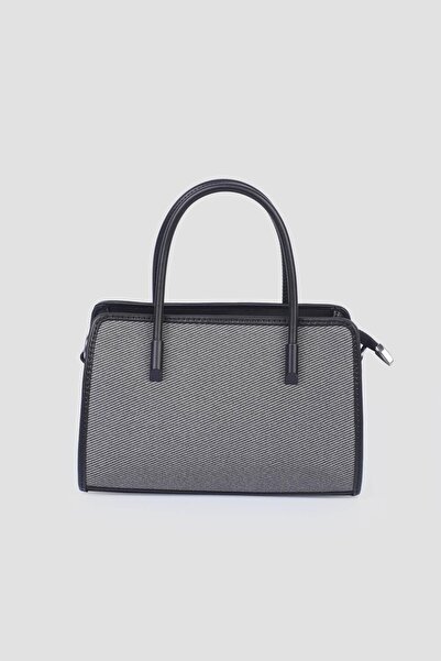 Jacquline Geantă de mână și de umăr pentru femei din in negru IM591