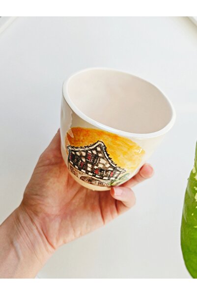 WEBBMODA Handmade Custom Drawing House Mug Cup