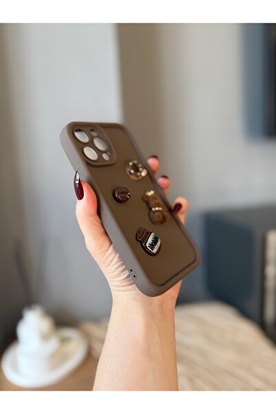 MİRAZ TASARIM iPhone 13 Promax 3D Decorated Brown Case