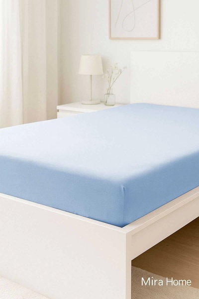 Mira Home Double Plain Combed Cotton 100% Cotton Fitted Sheet 160X200 Newshee...
