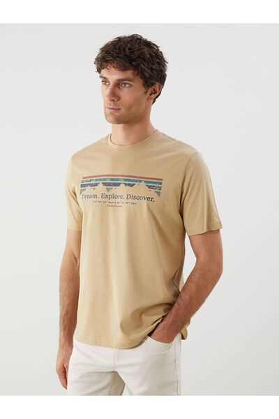 LC Waikiki Lcwaikiki Classic Crew Neck Printed Combed Cotton Mens T-Shirt
