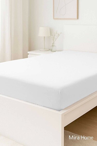 Mira Home ملاءة سرير مزدوجة مسطحة من القطن الممشط 100% مقاس 200 × 200 سم، مقا...