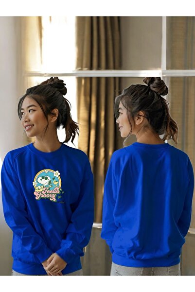 ArtYus سويت شيرت برقبة دائرية مطبوع عليه سنوبي فيلينج جروفي بأكمام طويلة للجنسين