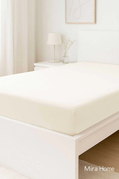 Mira Home Double Plain Combed Cotton 100% Cotton Fitted Sheet 180X200 Newshee...