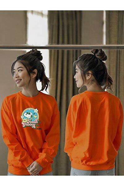 ArtYus سويت شيرت برقبة دائرية مطبوع عليه سنوبي فيلينج جروفي بأكمام طويلة للجنسين