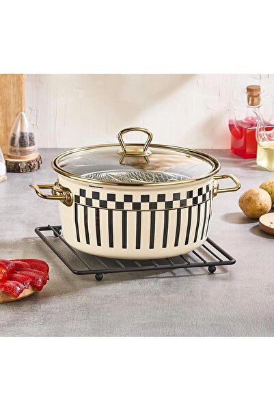 Altabi Prime Cream Enamel Frying Pan – 22 cm