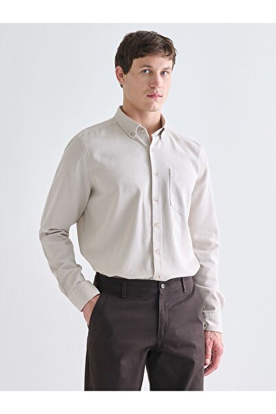 LC Waikiki LCWAIKIKI Класическа мъжка риза с къс ръкав от габардин с редовна ...