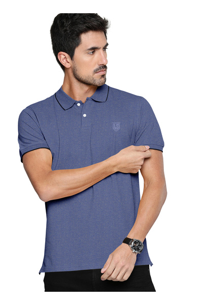 LAUREN SMITH Men’s Cotton Rich Polo T-shirt in Solid Colour