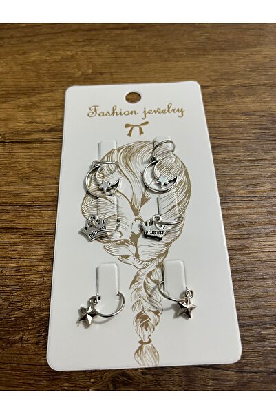 gülümse gel Kız Çocuk 6'lı Renkli Saç Süsü Saç Halkası Saç Küpesi Saç Yüzüğü ...