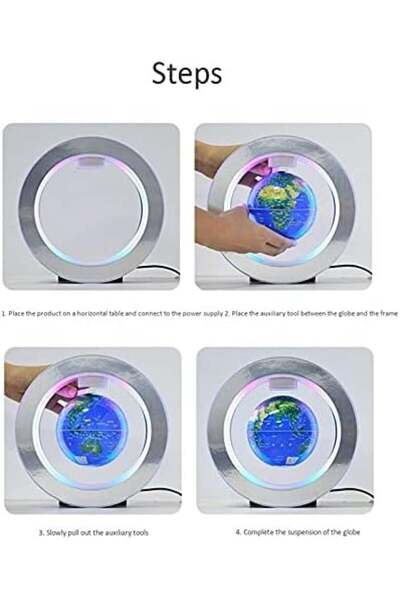 Generic Blue Floating Globe Circular Smart Decor