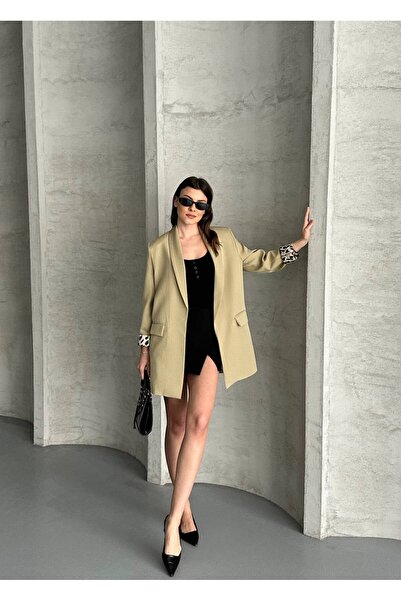 Bak'ap Premium Leopar Astarlı Blazer Ceket