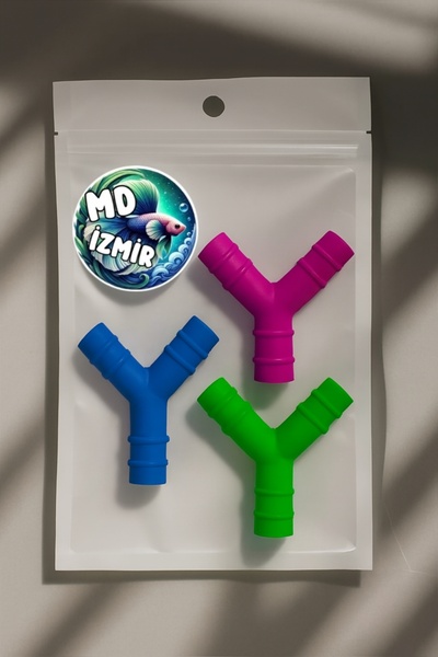 MD×JOA 3'lü Akvaryum Hortum Eki Y Eki Hava Hortumu Y Baglantı Aparatı ( Karış...
