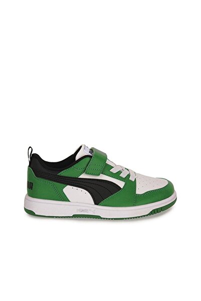 Puma Rebound V6 Lo Ac gyerekcipő 39741905 FEHÉR ZÖLD