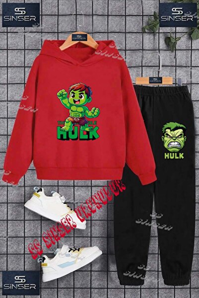 SS SİNSER Детски унисекс комплект с качулка и качулка с принт „HULK CHILD SIN...