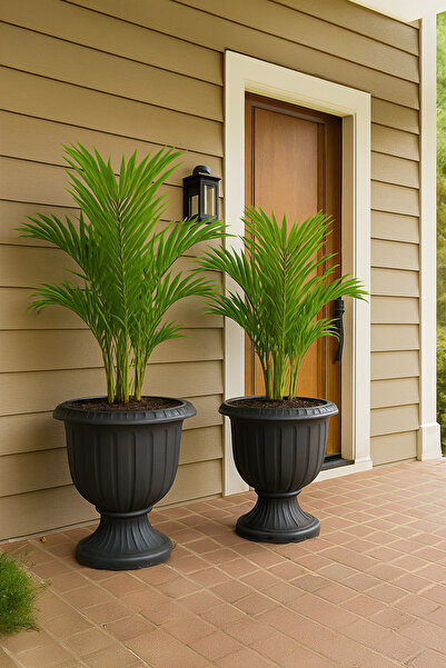 TEMMUZ HOME No2 2 Adet 25.3 Litre Nergis Saksı Ayaklı Dekoratif Plastik Büyük...