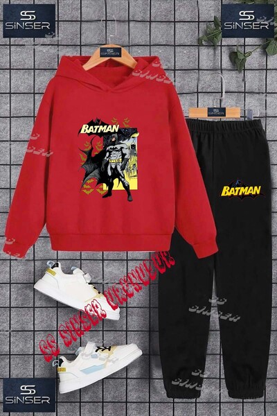 SS SİNSER Παιδικό Unisex Σετ Φόρμας με Κουκούλα με Στάμπα "BATMAN SYH DESIGN ...