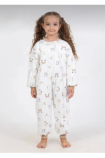 Melfa Teddy Bear Patterned 5 Year Old Beige Fiber Filled 2.5 Tog Children's Sleeping Bag