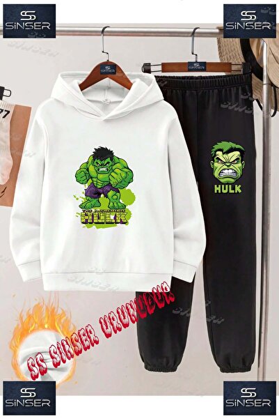 SS SİNSER Παιδικό Unisex Σετ Φούτερ με Κουκούλα με Στάμπα "HULK GIANT WRATHFU...